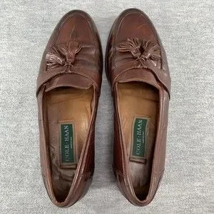 COLE HAAN 12648 Men\'s Brown Leather Size 11.5 N Tassel Loafer MADE IN ITALY  B12 Cole Haan Brown Leather Tassel Loafers Men main image 4